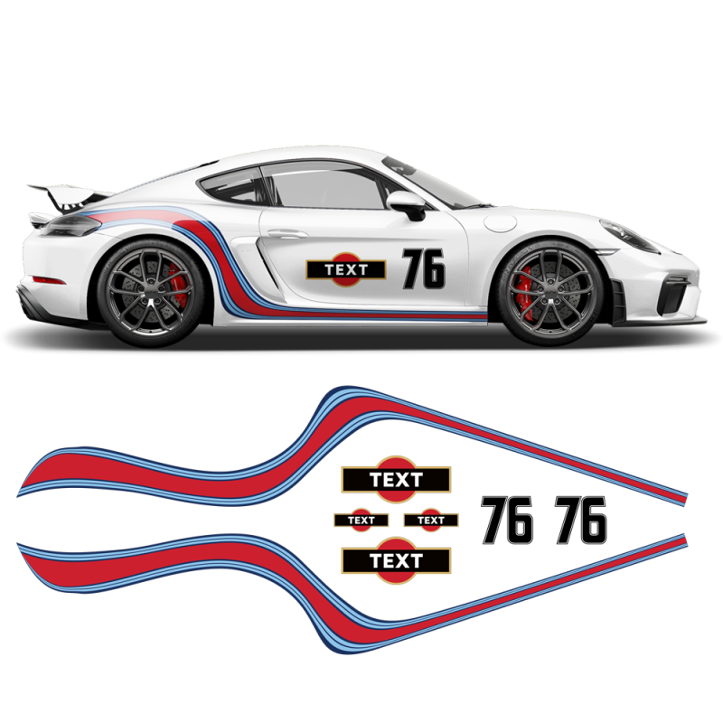 Curved Martini Side Stripes Graphic for Cayman / Spyder