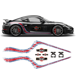 Scratched Curved Martini Side Stripes Graphic for Cayman / Spyder