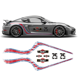 Scratched Curved Martini Side Stripes Graphic for Cayman / Spyder