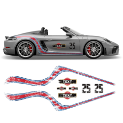 Scratched Curved Martini Side Stripes Graphic for Cayman / Spyder