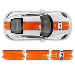 GULF Le Mans Scratched Racing Stripes kit for Cayman / Boxster