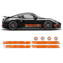 GULF Le Mans Scratched Racing Stripes kit for Cayman / Boxster