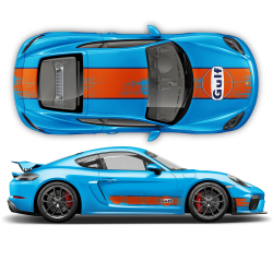 GULF Le Mans Scratched Racing Stripes kit for Cayman / Boxster