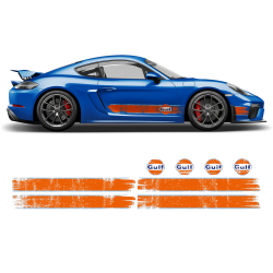 GULF Le Mans Scratched Racing Stripes kit for Cayman / Boxster