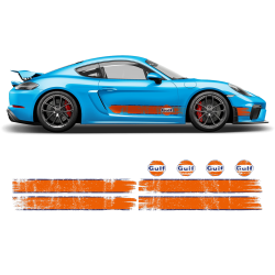 GULF Le Mans Scratched Racing Stripes kit for Cayman / Boxster