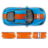 GULF Le Mans Scratched Racing Stripes kit for Cayman / Boxster