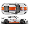 GULF Le Mans Scratched RACING STRIPES Set and logos Cayman / Boxster