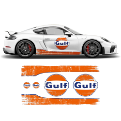 GULF Le Mans Scratched RACING STRIPES Set and logos Cayman / Boxster