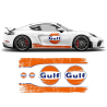 GULF Le Mans Scratched RACING STRIPES Set and logos Cayman / Boxster