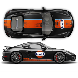 GULF Le Mans Scratched RACING STRIPES Set and logos Cayman / Boxster