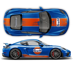 GULF Le Mans Scratched RACING STRIPES Set and logos Cayman / Boxster