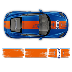 GULF Le Mans Scratched RACING STRIPES Set and logos Cayman / Boxster